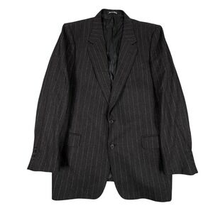 Valentino Uomo Suit Jacket Men Size 42R Charcoal Pinstripe Made in Italy Wool